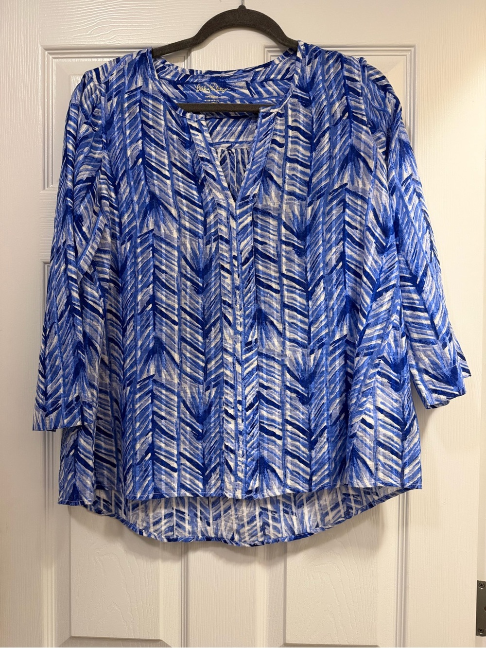 Lilly Pulitzer Blue Chevron-Print Tunic Top